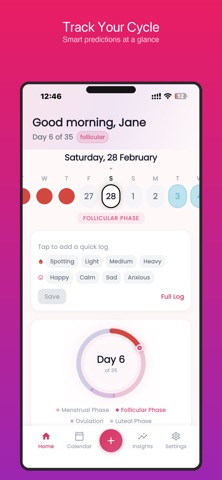 Femora: Period & Cycle Tracker Screenshot 1 of 5