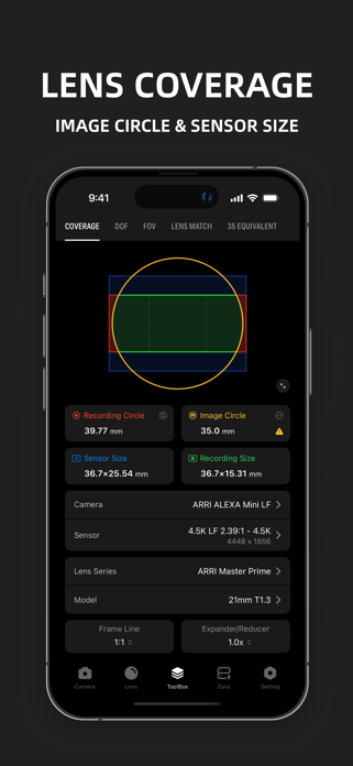 DPBOX:Cam&Lens Specs,Data Calc Screenshot 3 of 10