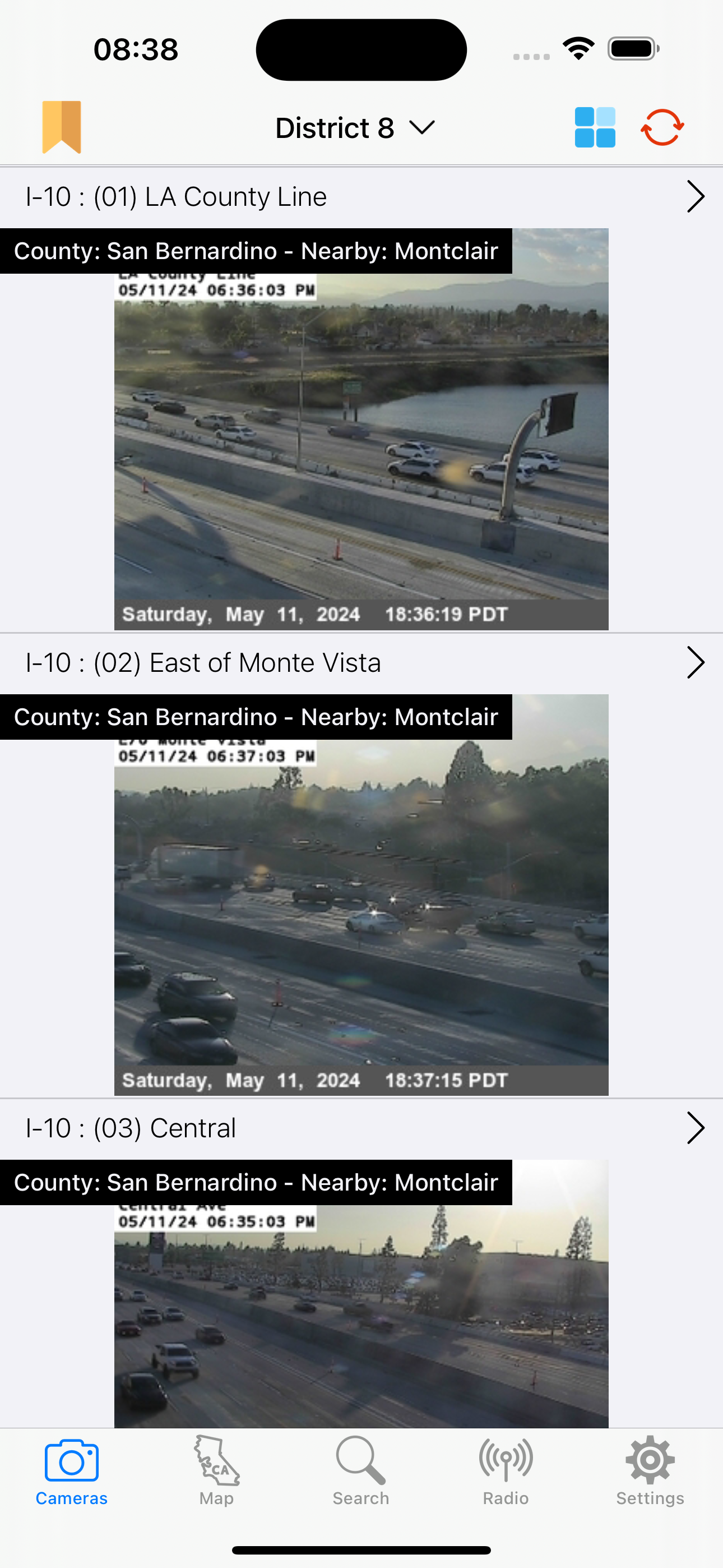 Live Traffic Cameras in CA