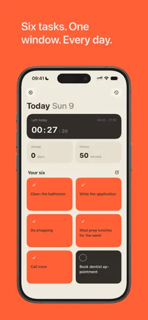 Focus Six: Daily Task Planner screenshot 1