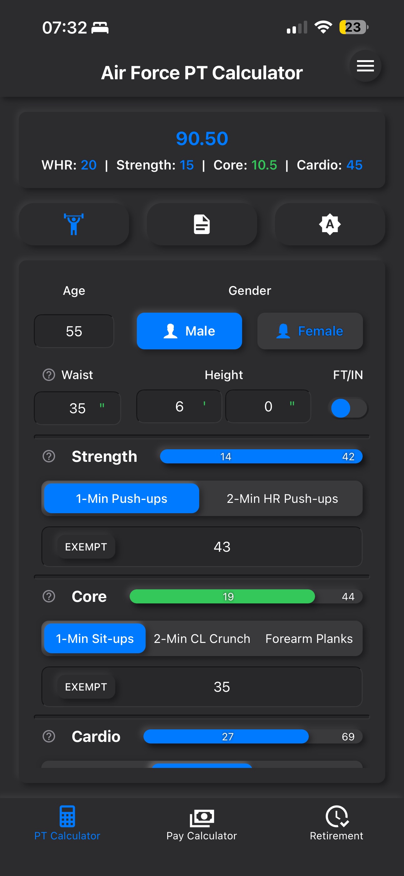 Screenshot 2 of MilCalc - Military Calculator
