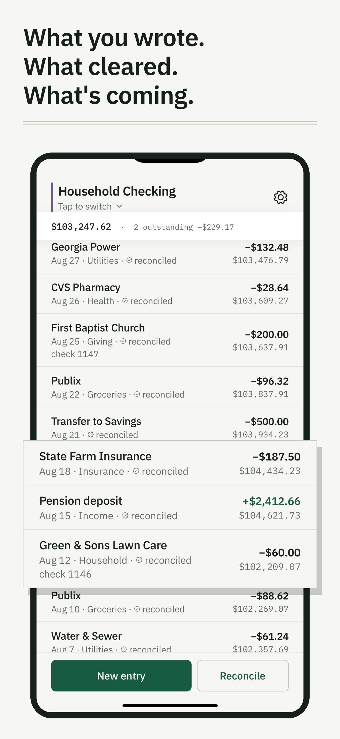 Screenshot 2 of BalanceWright: Check Register