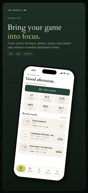 Journal 18: Golf Stat Tracker screenshot 1 of 6
