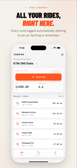 Throvo: Motorcycle Tracker Screenshot 2 of 8