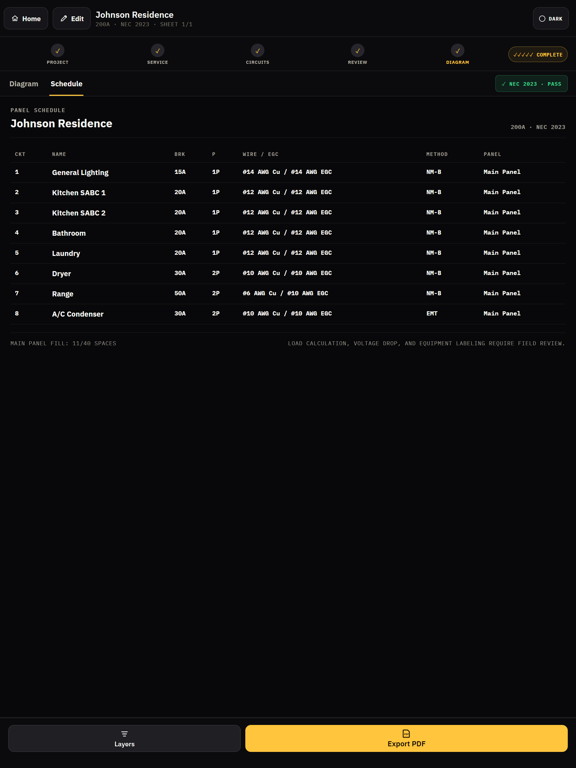 TrueLine: One-Line Diagram iPad screenshot