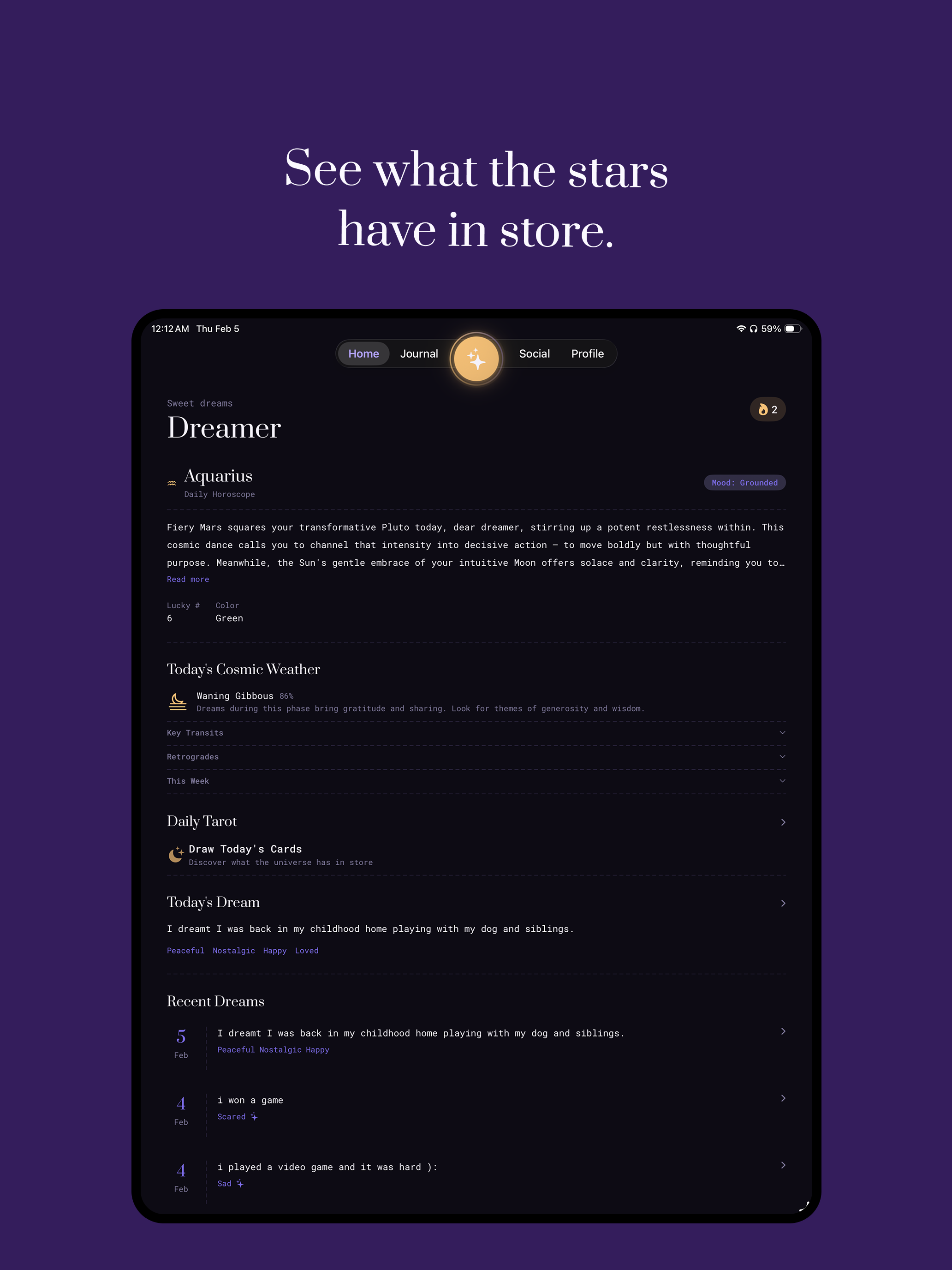 Sueño: Astrology Dream Journal