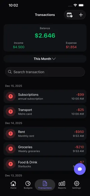 UniBudget - Money Tracker screenshot 3