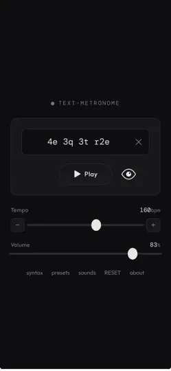 Capture d'écran de TextMetronome sur iPhone 1