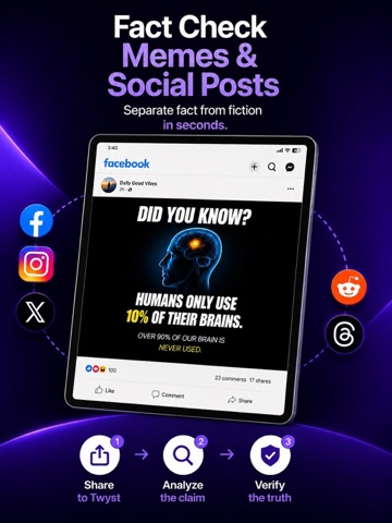 Twyst Fact Check iPad screenshot