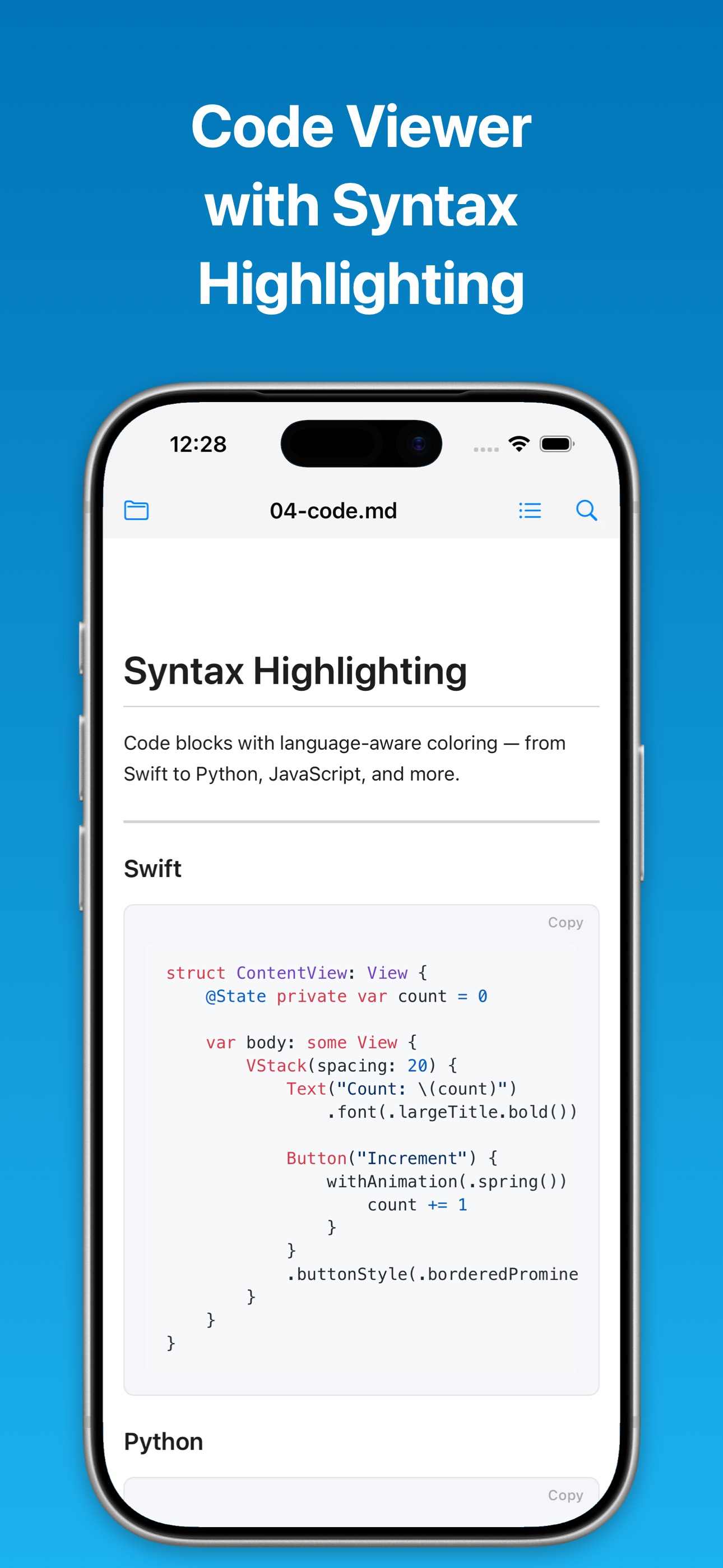 Screenshot 4 of MDViewer — Quick Markdown