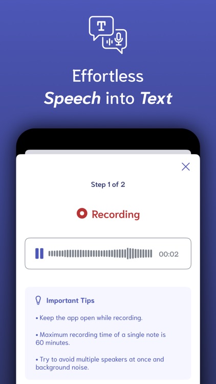 VoiceNotes: speech to text