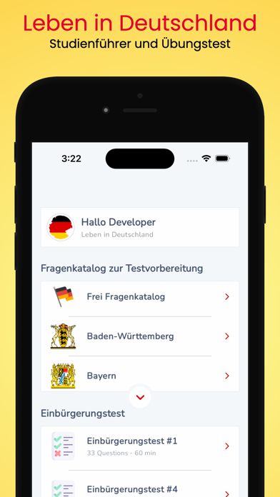 Leben in Deutschland Test. Screenshot