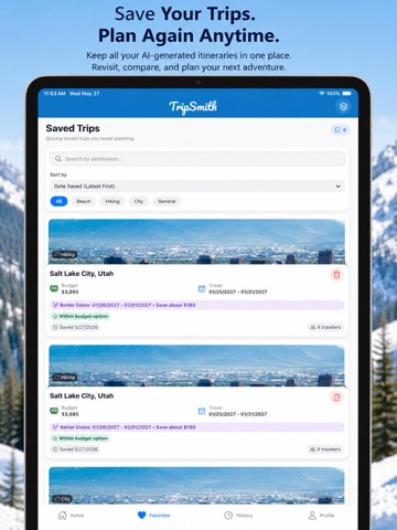 TripSmith: AI Trip Planner iPad screenshot