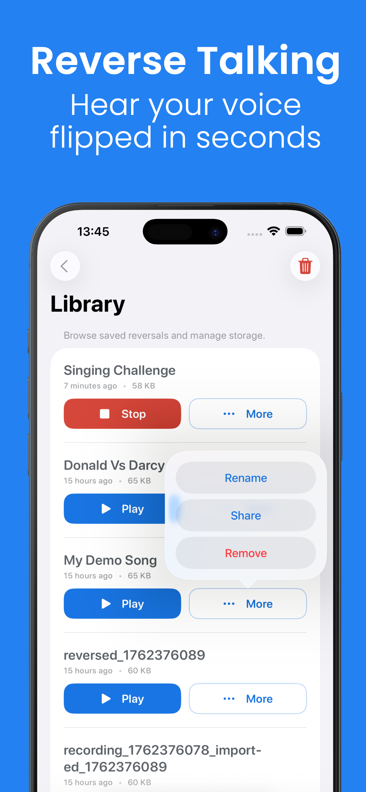 Reverse Audio - Voice Reverser screenshot 5