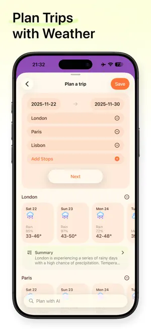Weather mini - Trip Forecasts screenshot 2