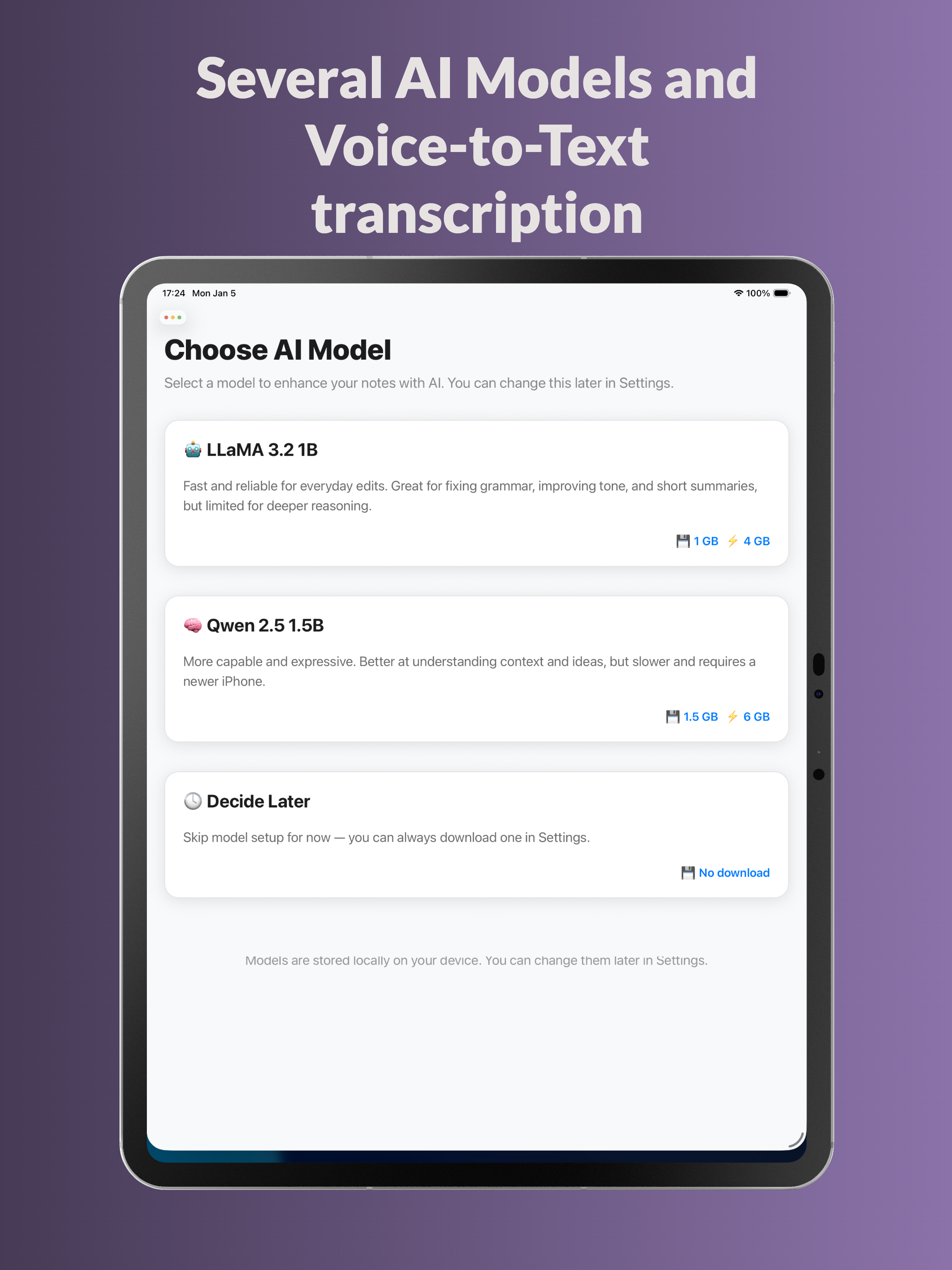 NotesPeak: offline AI notes