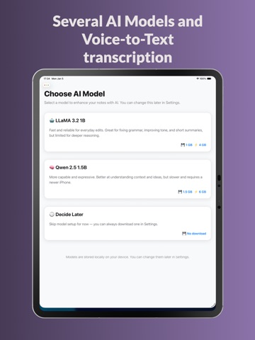 NotesPeak: offline AI notes iPad screenshot