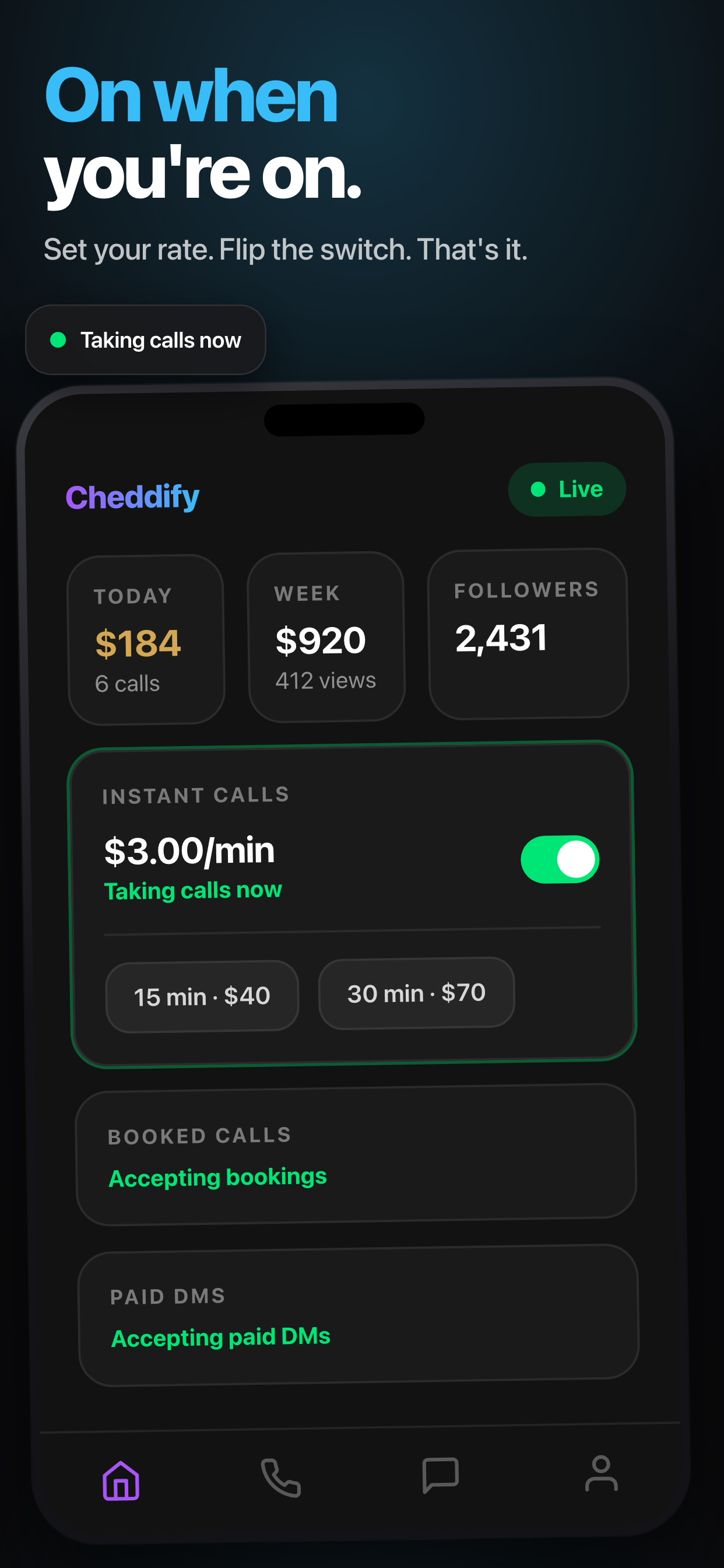 Cheddify: Calls for Creators screenshot 4