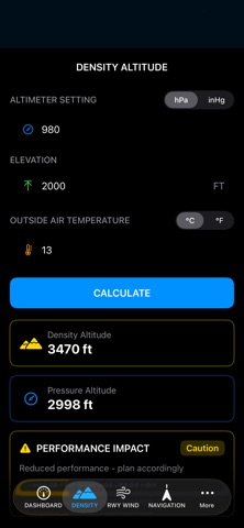 WingCalc iPhone screenshot