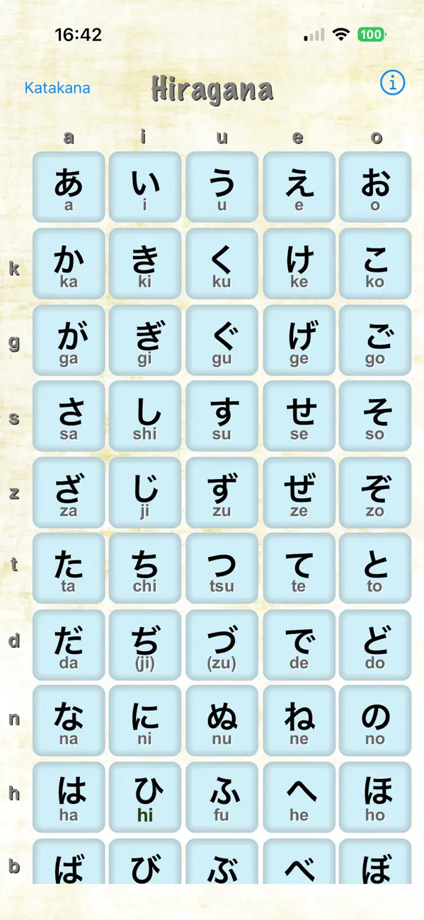 Screenshot #1 pour Kana - hiragana + katakana