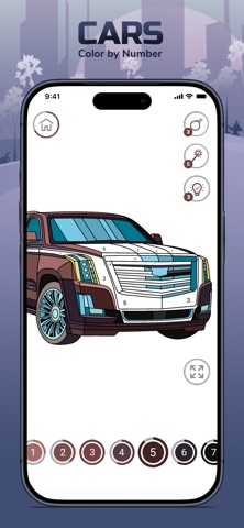 Cars Color By Number iPhone screenshot