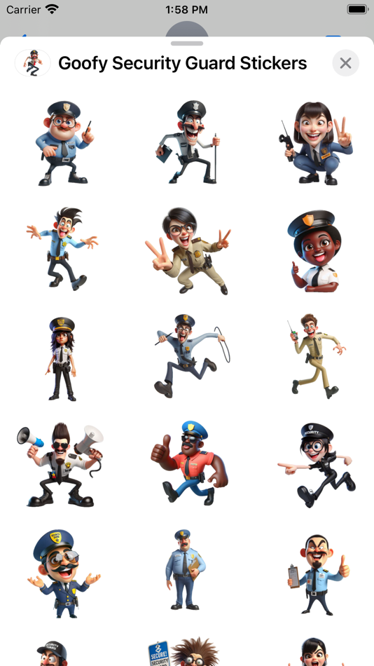 #1. Goofy Security Guard Stickers (iOS) Podle: Paul Scott