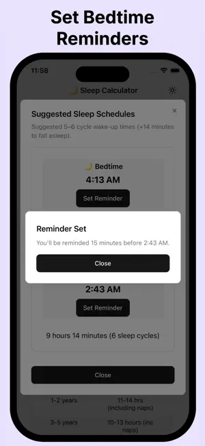 Sleep Calculator - Sloth screenshot 3