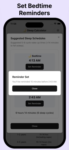 Sleep Calculator - Sloth iPhone screenshot