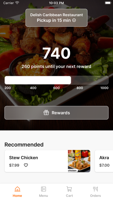 Delish Caribbean Restaurant FL iPhone screenshot 1 - Food & Drink app