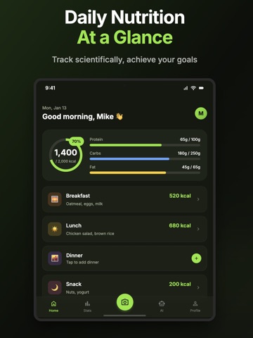 NutriSnap AI Meal iPad screenshot