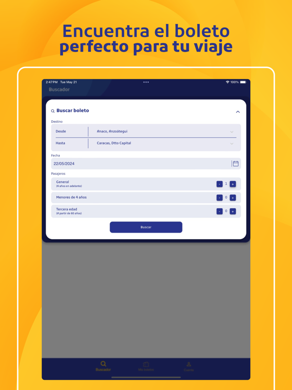 Busi Boletos iPad screenshot 3 - Travel app
