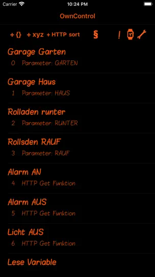 Screenshot von OwnControl auf dem iPhone 6