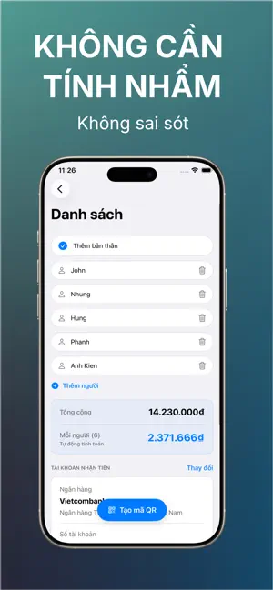 Chia Tiền QR - Chia Hóa Đơn screenshot 3