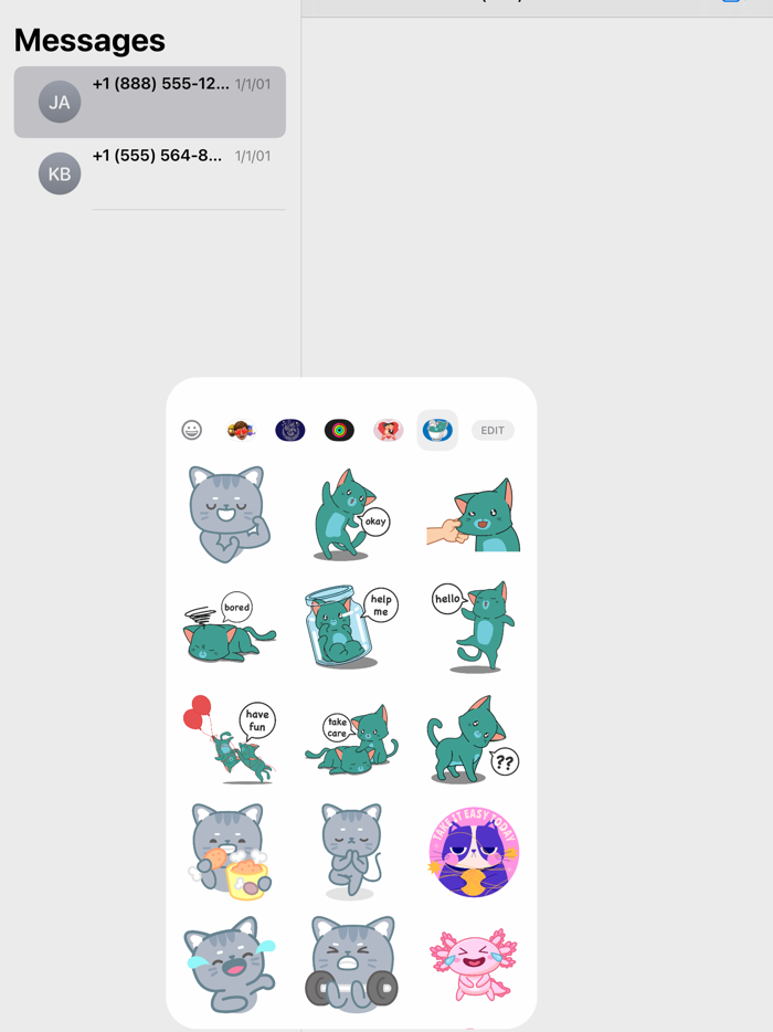 Funny Cat Stickers Set