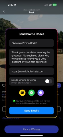 Givaway screenshot