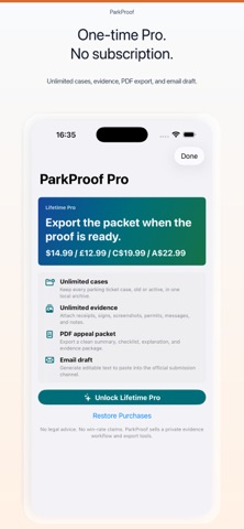 ParkProof: Ticket Evidence screenshot