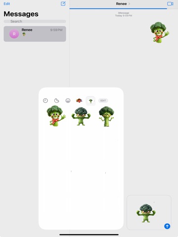 Sassy Broccoli Stickers iPad screenshot