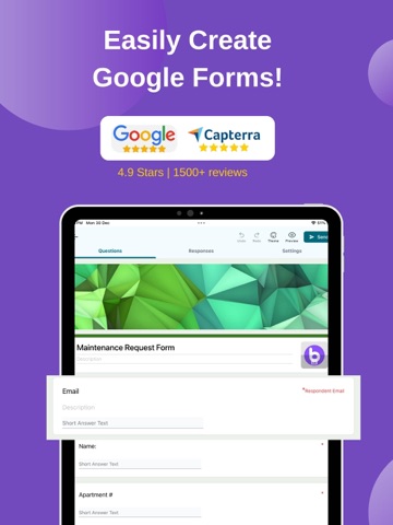 Forms for Google Forms & Doc iPad screenshot