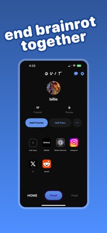 Quit with Friends iPhone screenshot