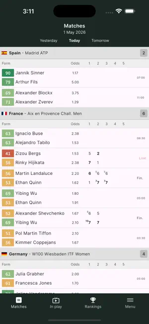 TennisStats - Data & Stats screenshot 1