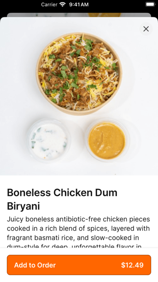 H1B - Hyderabad No1 Biryani iPhone screenshot 3 - Food & Drink app
