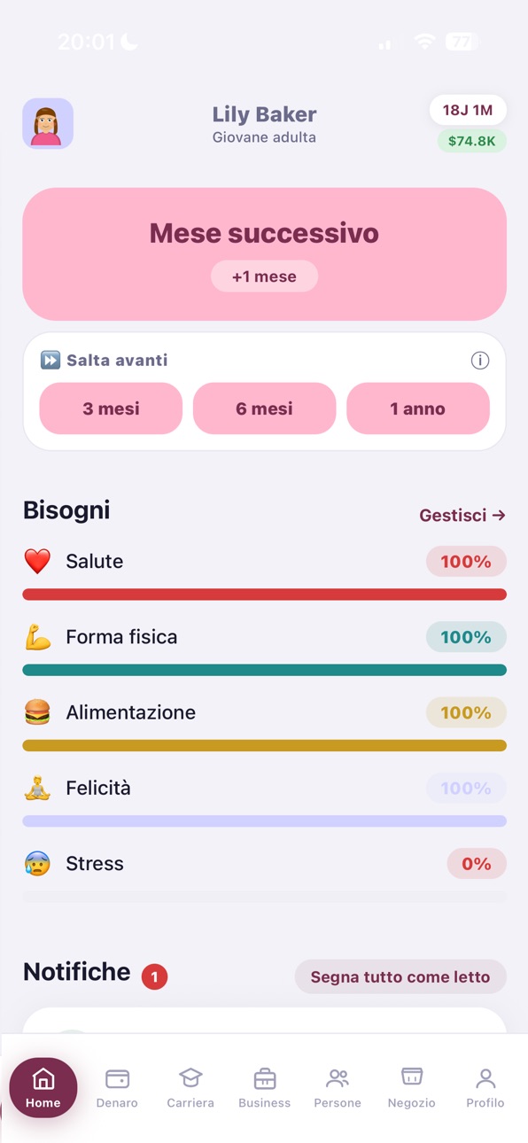 LiSi - Life Simulator iOS Mod IPA screenshot 1 - iOS game interface