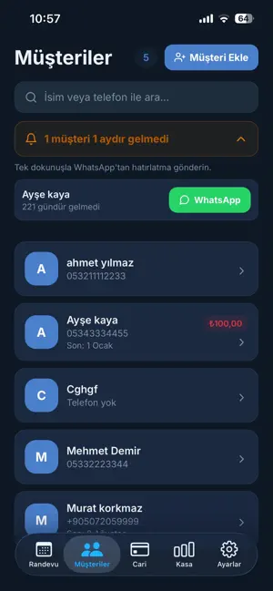Kuaför Takip - Berber Programı screenshot 1