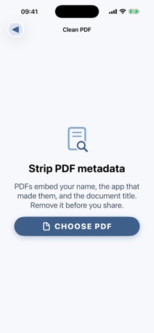 Metadata Cleaner: Photo & PDF iPhone screenshot
