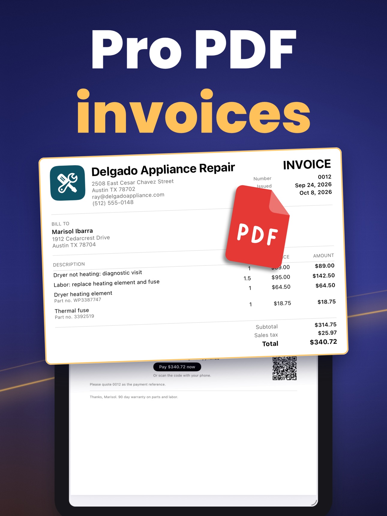 Screenshot 10 of Bily: Appliance Repair Invoice