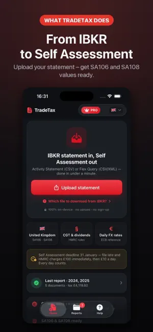 TradeTax: IB Tax UK screenshot 1