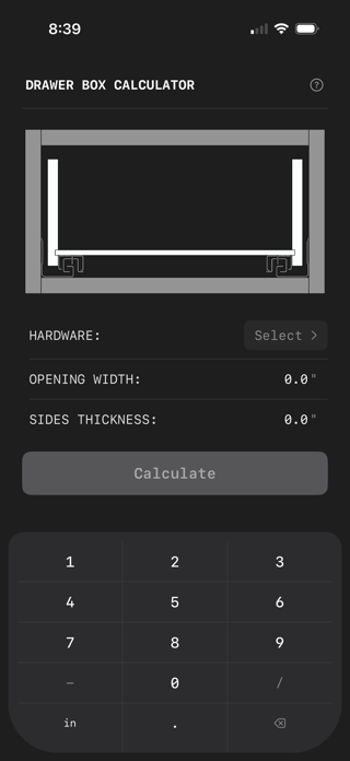 Drawer Box Calculator Screenshot 2 of 5