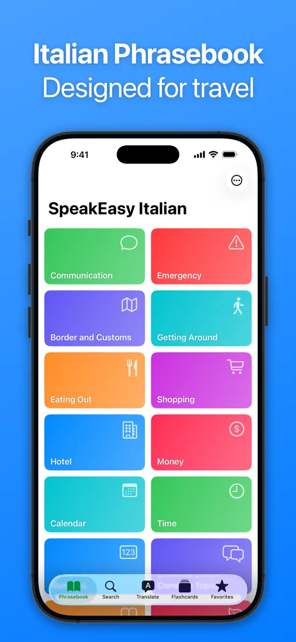 Screenshot #1 pour SpeakEasy Italian Phrasebook