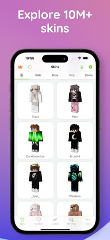 Skins for Minecraft: SkinVault iPhone screenshot