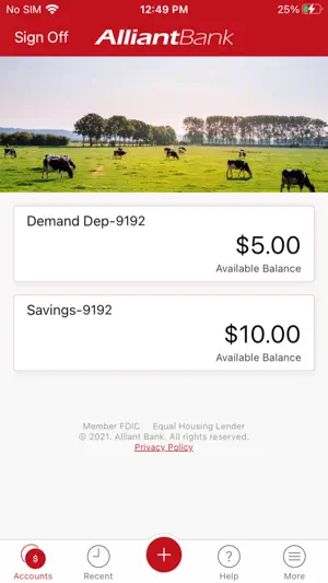 Alliant Bank Mobile screenshot 1
